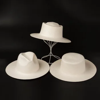 01906-HH7308 джаз шапка, ръчно изработени от бяла фина хартия, Лека дишаща лятна фетровая шапка, мъжки дамски панама за почивка