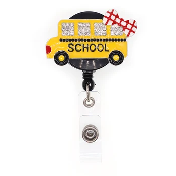 10шт Безплатна доставка Емайл Планински Кристал Училище с Автомобил, с Автобус, Прибиращи Притежател на иконата