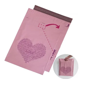 38*52 см Поли Мейлер Розова Дръжка във формата на Сърце Пощенски Пликове Пощенски Чанти Ден, Свети Валентин, Сватбен Подарък Опаковка 100 бр ZA5671