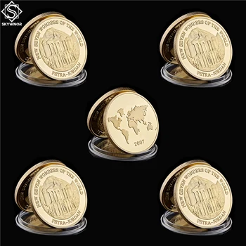 5 бр. Златна Монета от Седемте Чудеса на Азия Петър Йордания Света Айде Колекция от Монети Декор