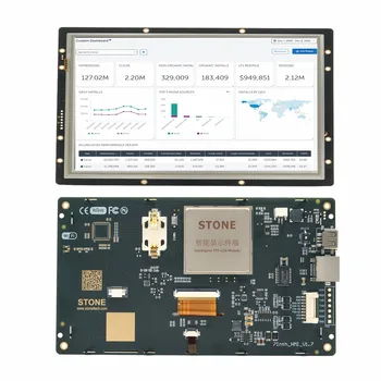 7-инчов графичен сензорен екран HMI с контролер + Програма + интерфейс RS232 / TTL, за промишлено оборудване