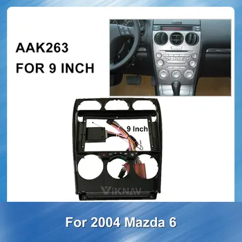 9 Инча 2din Авто Радио Мултимедийна лента За Mazda 6 2004 Стерео Панел на арматурното табло, Полиуретанова Рамка DVD GPS Адаптер Панел