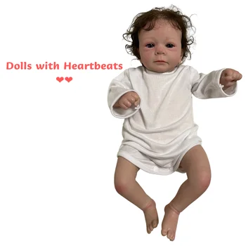 Bebe Reborn Baby Doll Със Звук на Сърцето, Като Този на Бебето 48 см, Висококачествена 3D картина от Ръчно изработени Косата Reborn Felicia