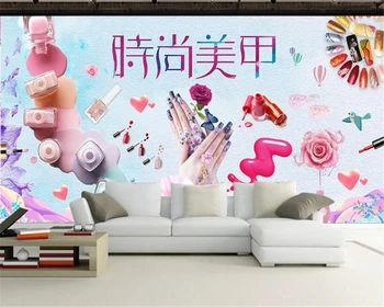 beibehang триизмерна декоративна живопис 3d тапети мода ръчно рисувани магазин за козметика грим фон папие-маше