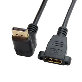 CY DisplayPort Порт на дисплея от мъжа към Жената На 90 Градуса Нагоре и Надолу под Ъгъл Удлинительный кабел