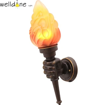 LED водоустойчив алуминиев факела на пламъка, с монтиран на стената лампа за градина европейски стил добро качество, безплатна доставка