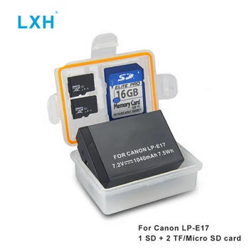 LXH Камера Батерия Водоустойчив Калъф SD TF MSD Карта с Памет Кутия За Съхранение на Canon EOS 760D 750D M3 Фотоапарат Canon LP-E17 Батерия