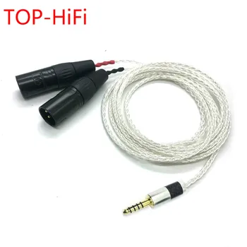 TOP-HiFi 8 ядра Посеребренный 4,4 мм Балансиран щекер към 2x двойно 3pin Балансиран XLR штекерному аудио Адаптерному кабел