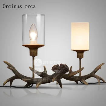 Американски стил старинни антични настолна лампа дневна нощна лампа Скандинавски творчески романтична Свещник настолна лампа безплатна доставка