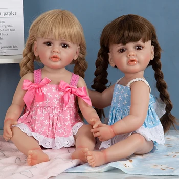 Близнаци 55 СМ Меки Напълно Силиконови Играчки Reborn Baby Doll Момента на Докосване на Бети Готова Кукла Bebe Играчки Детски Подарък За Рожден Ден
