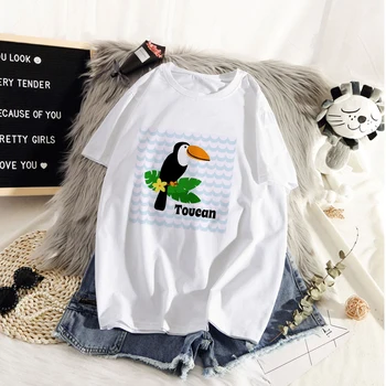 Великата вълна естетична тениски За жени Клип на 90-те Модни тениска с графичен дизайн, сладки тениски и летни блузи с птици, с голям клюн, женски