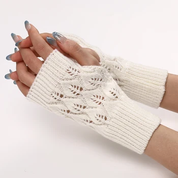 Дамски Дълги Ръкавици Без Пръсти, Зимни Варежка, Crochet-Топлите Ръкавици, Тънки Ежедневни Меки Унисекс Ръкавици Без Пръсти