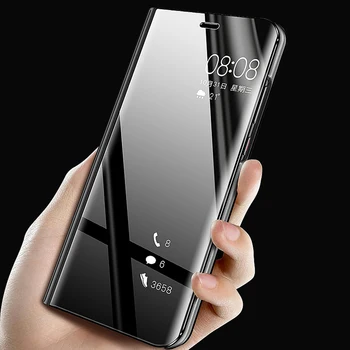 За Samsung Galaxy A50 A60 A70 2019 Калъф Flip Интелигентни Поставка Smart Огледало Кожен Калъф за Samsung Galaxy A10 A20 A30 A40 A80