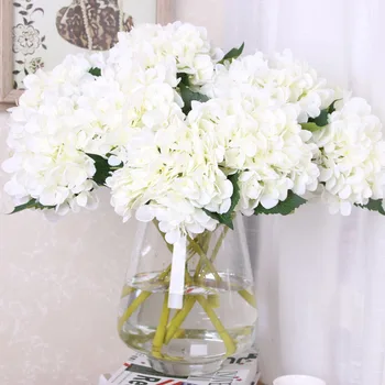 Изкуствени Цветя Букет Хортензия за вашата сватба Парти Декорация на Дома, Цветя Копринени Цветя за Сватбен Букет