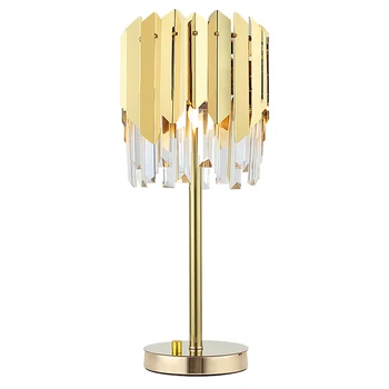 луксозен дизайнерски златни кристални настолни лампи модерен хол и спалня на височината на лампата 50 см
