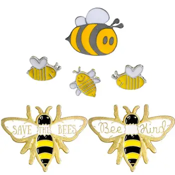 Медоносная пчела брошки жени забавен анимационен пчела вид насекоми шипове ревера на емайла запазване на пчелите брошки, за жени, момичета пчела бижута подарък