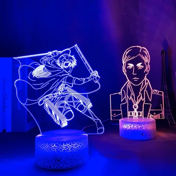 Най-новата Атака на Титаните Акрилна 3d Лампа Levi Акерман за Домашен интериор Светлина Детски Подарък Levi Акерман Led нощна светлина Аниме