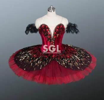 Професионален пакет за възрастни за момичета, Червени Балетные Поли и пачки За Изяви и състезания, Облекла за Танци Балерина AT1164
