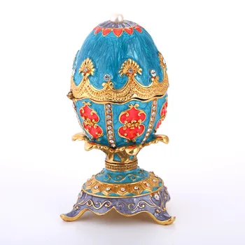 Ръчно Изработени Емайл Цветен Великденско Яйце Калъф За Бижута Кутия За Съхранение На Бижута Метални Изделия, Ръчно Изработени Предмети От Бита