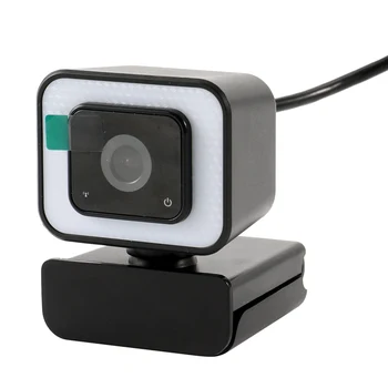 Уеб камера с микрофон, 2K, уеб камера с подсветка, фиксиран фокус, автоматична корекция на осветление, За видео конферентна връзка, обучение