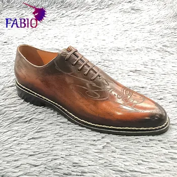 Френски велурени обувки на италианската кожена подметка мъжки модел обувки